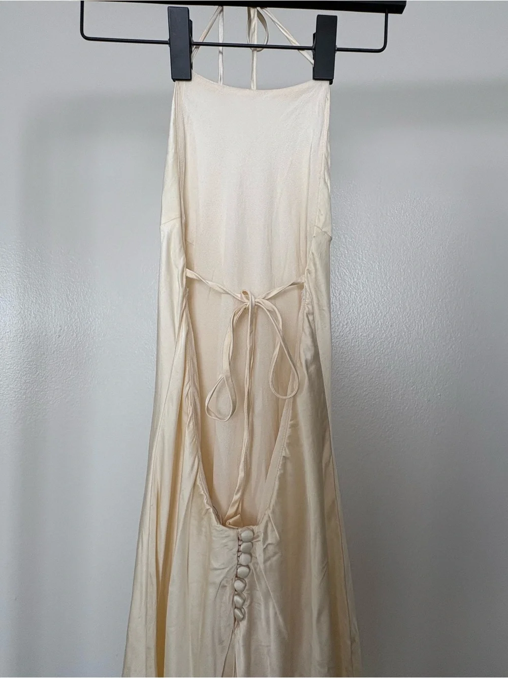 Reformation Jeany Silk Dress in Champagne - Picture 3 of 5